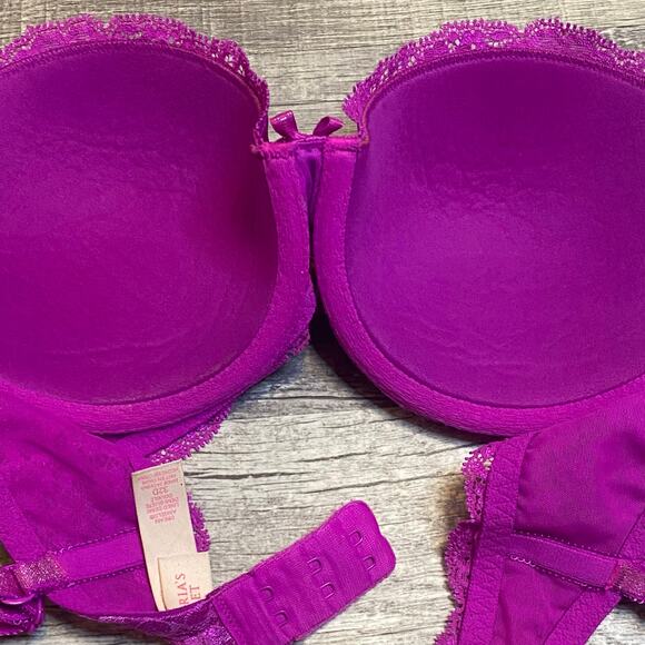 Victoria's Secret Dream Angels Lightly Lined Demi Bra 32D Pink / Purple - Picture 4 of 12